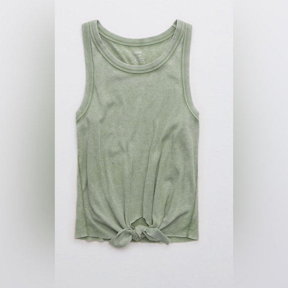 Aerie Ribbed Tie Front Tank - Picture 2 of 6